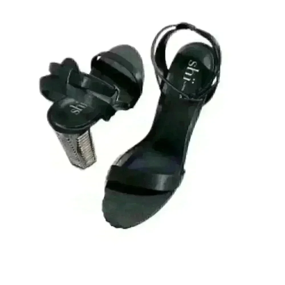 Shi by Journeys Dazzled Black Open Toe Ank…